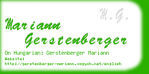 mariann gerstenberger business card